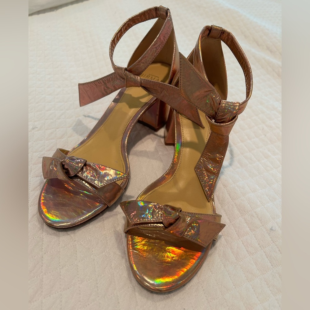 Alexandre Birman Metallic Clarita Block Heel